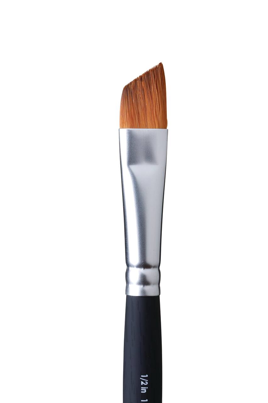 12 Pack: Princeton™ Aqua Elite™ Short Handle Angular Shader Brush, 1/2"